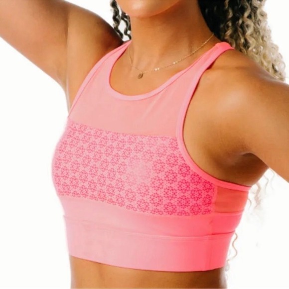 Zyia Active Other - ZYIA Active All Star Bra Neon Coral Flower Power